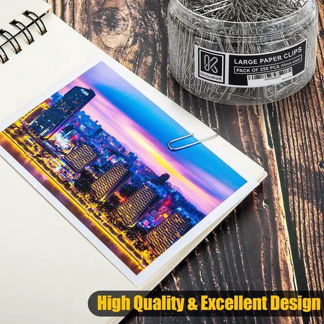 Alt view image 6 of 7 - 250 Large Paper Clips Smooth, Jumbo Paper Clips for Paperwork Ideal for Home, School and Office Use (Large, Silver)