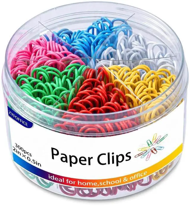 Main image of Colored Jumbo Paper Clips, 2 Inch (50mm), 300PCS