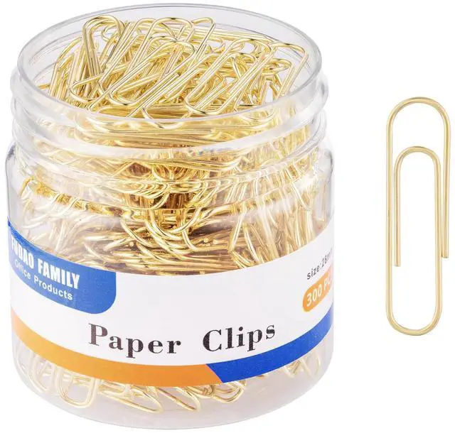 Main image of Gold Paper Clips, 300-Count, 1.1 Inch (28mm) Small