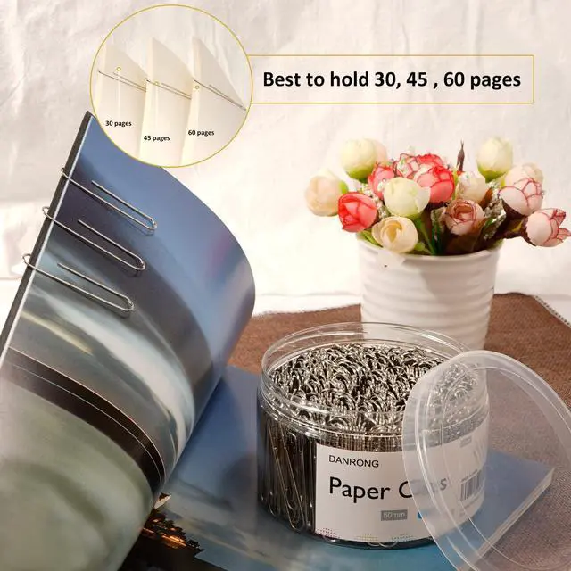 Alt view image 3 of 7 - Silver Jumbo Paper Clips, 270pcs 2 Inch (50 mm) Paper Clip, Large Paperclips Great for Office School and Personal Use(2 in, Silver)