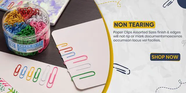 Alt view image 7 of 7 - 450 Color Paper Clips Assorted Sizes Small, Medium and Large Paper Clips for Paperwork Ideal for Home, School and Office Use (Assorted, Multicolored)