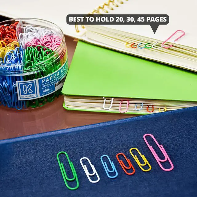 Alt view image 4 of 7 - 450 Color Paper Clips Assorted Sizes Small, Medium and Large Paper Clips for Paperwork Ideal for Home, School and Office Use (Assorted, Multicolored)