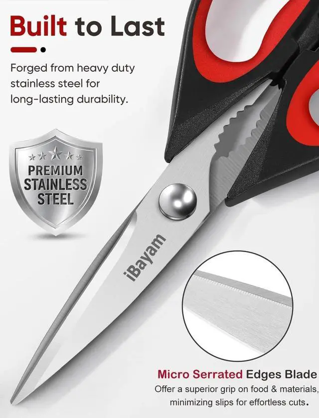 Alt view image 2 of 7 - Kitchen Scissors Shears All Purpose Heavy Duty, Protective Sheath