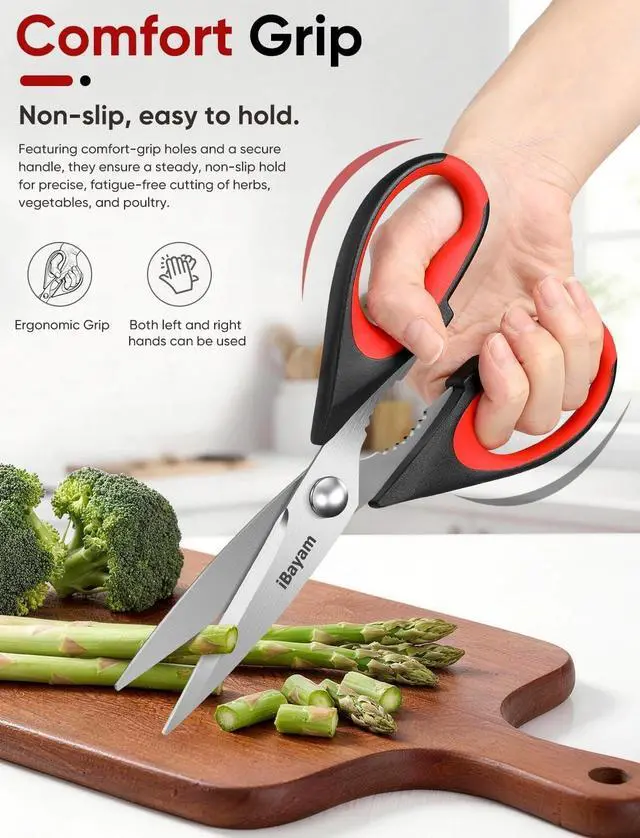 Alt view image 3 of 7 - Kitchen Scissors Shears All Purpose Heavy Duty, Protective Sheath
