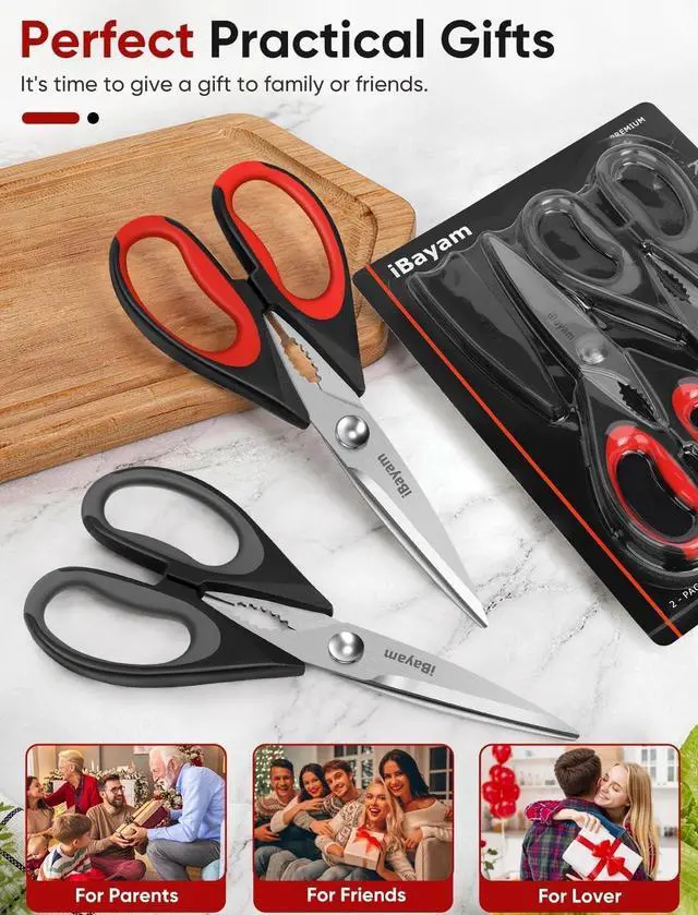 Alt view image 5 of 7 - Kitchen Scissors Shears All Purpose Heavy Duty, Protective Sheath