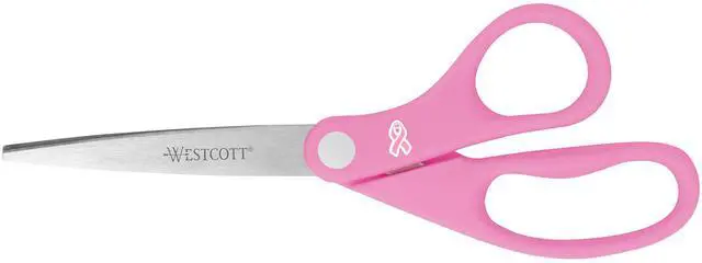 Main image of 15387 8-Inch Pink Ribbon Stainless Steel Scissors For Office and Home