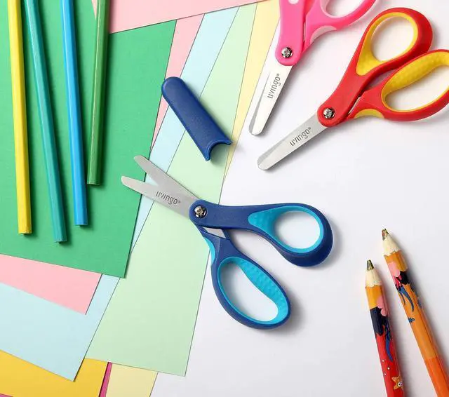 Alt view image 5 of 6 - Kids Scissors 3 Pack, 5" Blunt Safety School Craft
