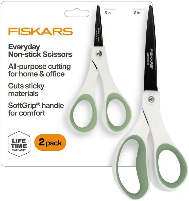 Main image of 8" & 5" Everyday NonStick SoftGrip All Purpose Scissors Set, 2-Pack