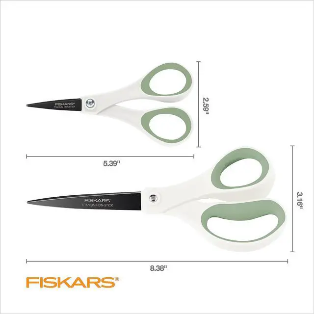 Alt view image 6 of 7 - 8" & 5" Everyday NonStick SoftGrip All Purpose Scissors Set, 2-Pack