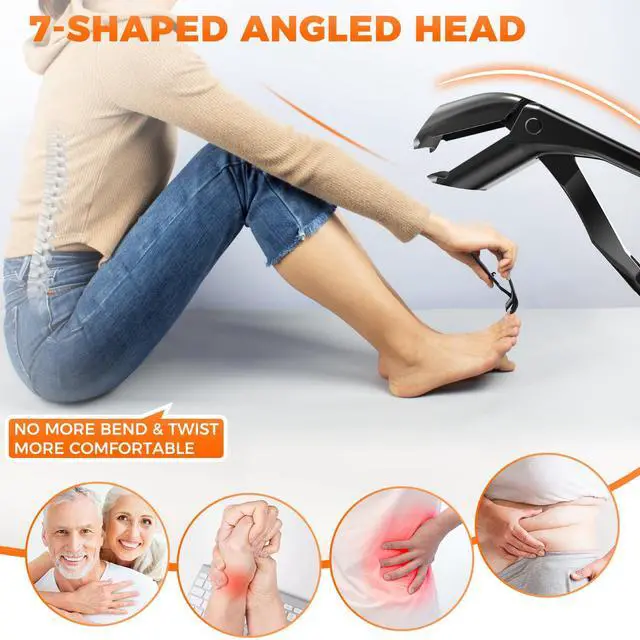 Alt view image 2 of 7 - Toenail Clippers for Seniors Thick Toenails, Upgrade Angled Head Large Toe Nail Clippers for Men with Wide Jaw Opening, Sharp Heavy Duty Fingernail Clipper Cutter with Catcher Long Handle -Black