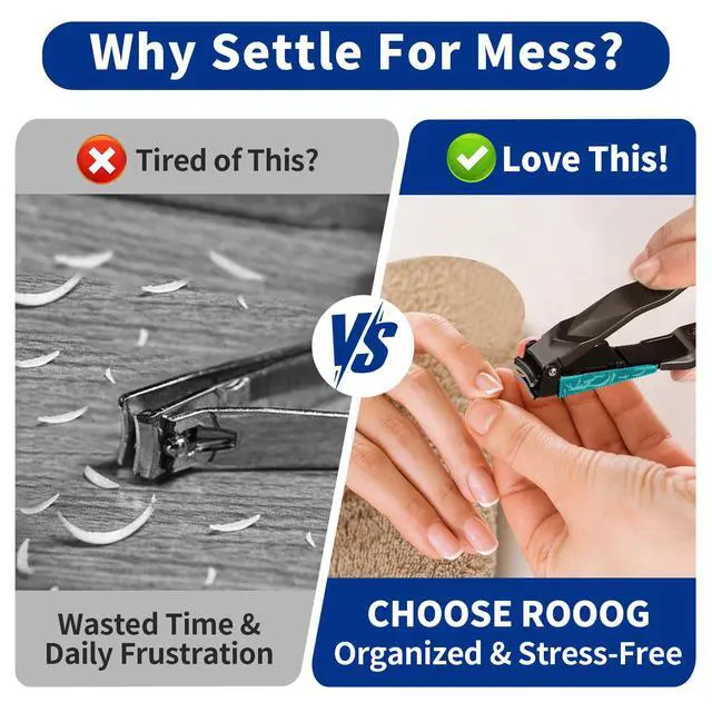 Alt view image 6 of 7 - No Mess Nail Clippers with Catcher - Self-Collecting Fingernail & Toenail