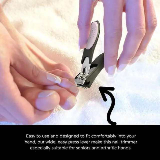 Alt view image 3 of 5 - Nail Clipper, Toenail Clippers, Chrome Plated, Stainless Steel, Sharp, Sturdy, Comfort Grip, Nail Catcher, for Men and Women, Nail Cutter, Trimmer