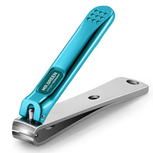 Main image of Nail Clippers Curved Blades Fingernail Cutter Nippers Manicure Scissors Stainless Steel Pedicure Tools with Nail Flies (Medium-Blue)
