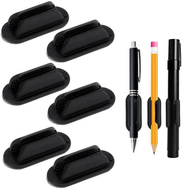 Main image of Adhesive Pencil Holder for Desk, 6 PCS Silicone Pen Holder for Classroom Clipboard Attachment, Pencil Holders Marker Holders for School Teacher Supplies Student Desk Office Whiteboard Accessories