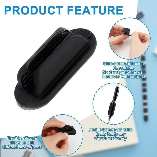 Alt view image 3 of 7 - Adhesive Pencil Holder for Desk, 6 PCS Silicone Pen Holder for Classroom Clipboard Attachment, Pencil Holders Marker Holders for School Teacher Supplies Student Desk Office Whiteboard Accessories