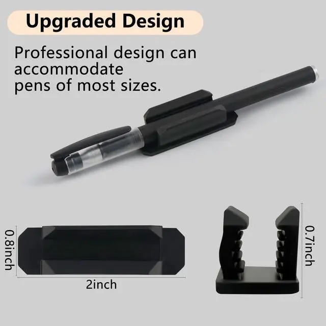 Alt view image 3 of 7 - 10Pack Adhesive Pen Holder for Desk, Silicone Pencil Holder for Classroom,Teacher Student Kinds Accessories, Desk Accessories (Black)