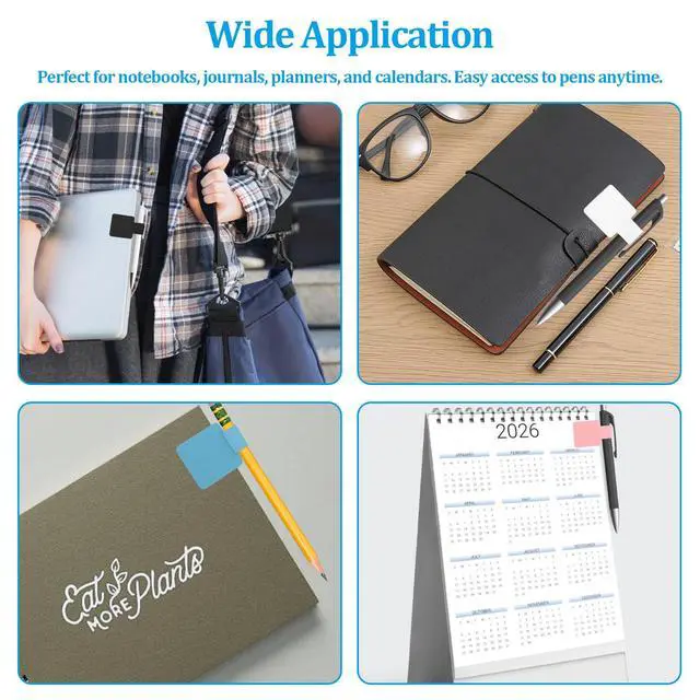 Alt view image 6 of 6 - 10 PCS Pen Loop Holder, Self-Adhesive Pencil Holder Elastic Design, Notebook Pen Holders with 5 Colors, Mixed Color Loops for Notebooks, Diaries, Planners, Journal