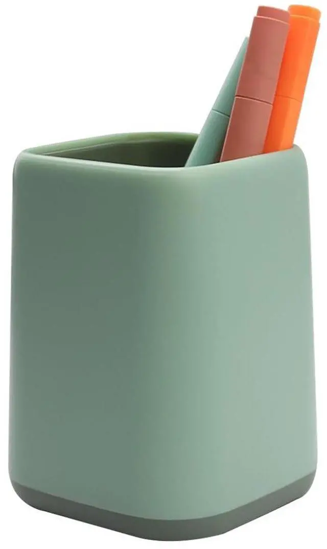 Main image of Pencil Holder, Pen Cup Makeup Brush Holder, Desktop Organizer Storage Case Scandinavian Design Stationery for School Home Office Supplies (Green)