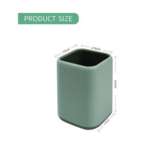 Alt view image 2 of 5 - Pencil Holder, Pen Cup Makeup Brush Holder, Desktop Organizer Storage Case Scandinavian Design Stationery for School Home Office Supplies (Green)