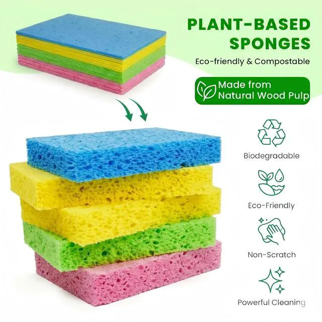 Alt view image 3 of 7 - Compressed Kitchen Sponges, 12 Count, Thick Pop-up Dish Sponges