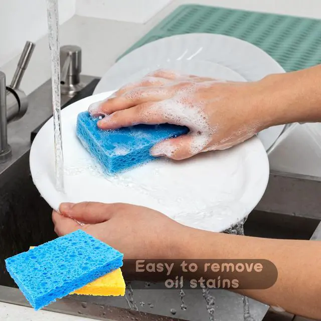 Alt view image 2 of 7 - 12 PCS Compressed Cellulose Sponges, Kitchen Dishwashing Sponges