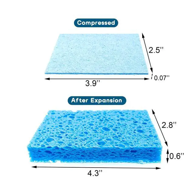 Alt view image 4 of 7 - 12 PCS Compressed Cellulose Sponges, Kitchen Dishwashing Sponges