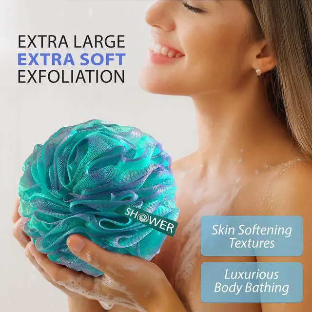 Alt view image 2 of 7 - Loofah-Bath-Sponge XL Swirl-Mix-Color 4-Pack Extra-Large 75g