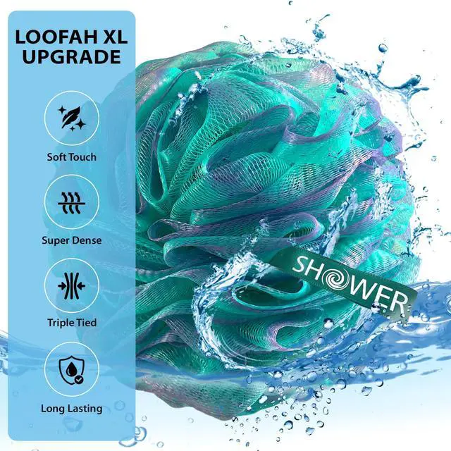 Alt view image 4 of 7 - Loofah-Bath-Sponge XL Swirl-Mix-Color 4-Pack Extra-Large 75g