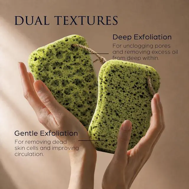 Alt view image 2 of 7 - Spongentle Loofah Sponge for Shower and Bathing, Bath Sponge with Dual Texture, Shower Pouf for Gentle and Deep Exfoliation, Large Size Body Scrubber for Men & Women, PU Foam, 37% More Lather, 3 Pack