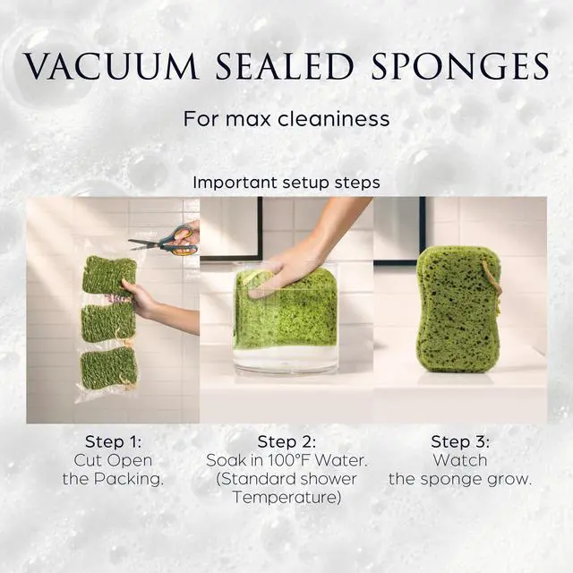 Alt view image 5 of 7 - Spongentle Loofah Sponge for Shower and Bathing, Bath Sponge with Dual Texture, Shower Pouf for Gentle and Deep Exfoliation, Large Size Body Scrubber for Men & Women, PU Foam, 37% More Lather, 3 Pack