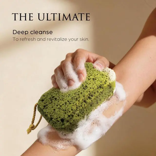 Alt view image 4 of 7 - Spongentle Loofah Sponge for Shower and Bathing, Bath Sponge with Dual Texture, Shower Pouf for Gentle and Deep Exfoliation, Large Size Body Scrubber for Men & Women, PU Foam, 37% More Lather, 3 Pack