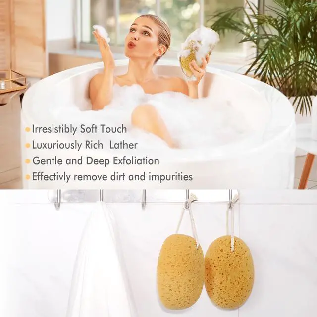 Alt view image 3 of 7 - Bath Sponge for Women Men Body Wash & Exfoliating 2-Pack