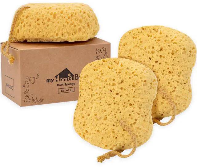 Main image of Bath Sponge, Foam Loofah, Shower Sponge for Body, Curvy, 3 Pack