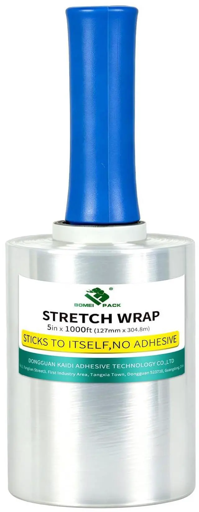 Main image of Stretch Film Shrink Wrap Roll - 80 Gauge 5" x 1000Ft - Industrial Strength Plastic Wrap with Handle Durable Self-Adhering Mini Clear Wrap for Moving, Packing, Furniture & Pallet, 1-Pack