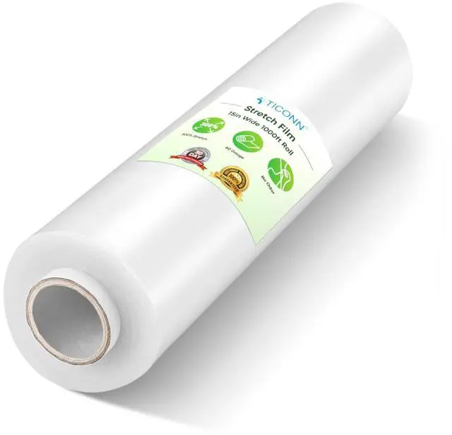 Main image of Stretch Wrap Roll, 15 in x 1000 ft Plastic Wrap for Moving Furniture