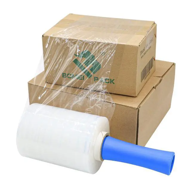 Alt view image 2 of 7 - Plastics Industrial Mini Stretch Wrap Film Replacement 5" x 1000ft Roll, 80 Gauge for Moving, Packing Wrap Industrial Strength- Self Adhering Packaging Heavy Duty, 2 Pack