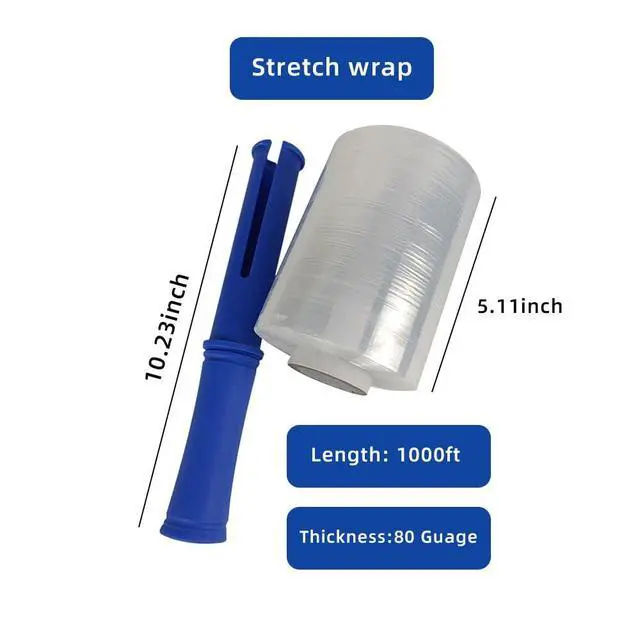 Alt view image 2 of 6 - Stretch Wrap 5.11"×1000' Plastic Wrap Roll for Moving Shipping Wrap