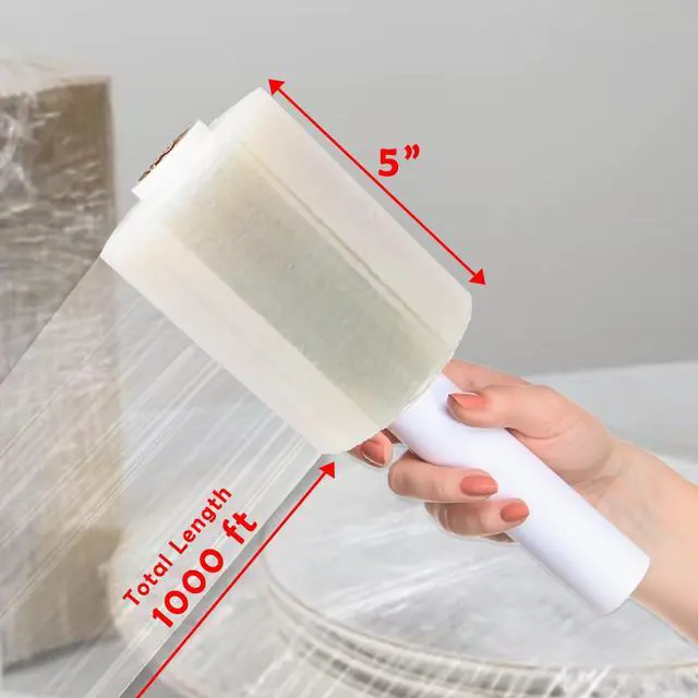 Alt view image 2 of 3 - Mini Hand Stretch Wrap, 2 Pack, 5" x 1000 Ft, 80 Gauge 2000 ft