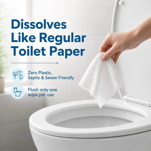 Alt view image 7 of 7 - 70 Wet Wipes Travel Flushable Wipes Travel Butt Wipes To Go (10 Packs of 7)