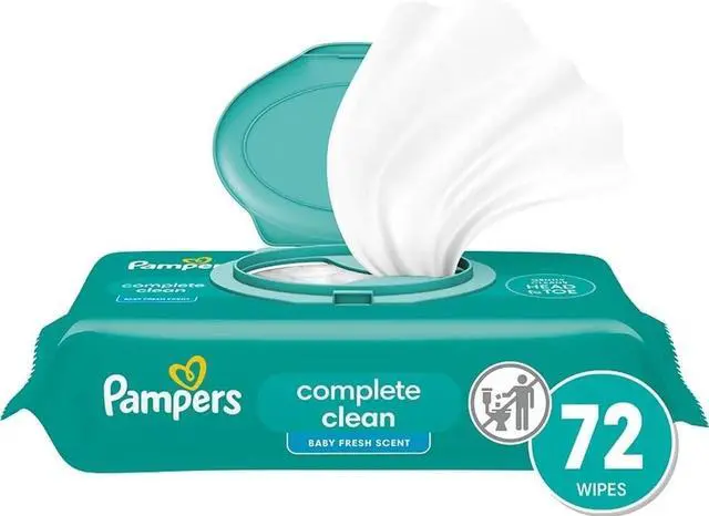 Main image of Baby Wipes, Complete Clean Baby Fresh Scented Wipe, Gently Cleans Head to Toe, 72 Total (1 Flip-Top Packs)