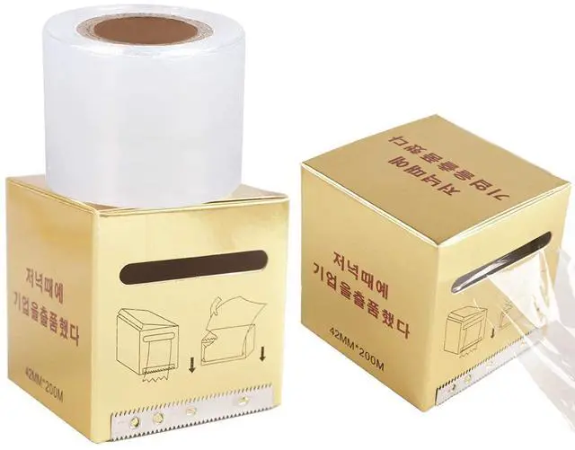 Main image of Disposable Eyebrow Tattoo Plastic Wrap Preservative Saran Barrier Film Microblading Supplies Lips Permanent Make Up Cling Wrap Cover Tape Roll Transparent 2 PCS