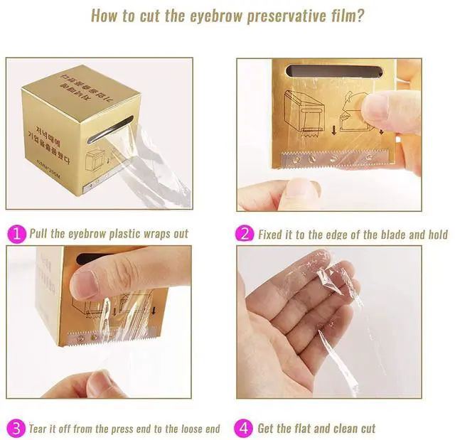 Alt view image 3 of 7 - Disposable Eyebrow Tattoo Plastic Wrap Preservative Saran Barrier Film Microblading Supplies Lips Permanent Make Up Cling Wrap Cover Tape Roll Transparent 2 PCS