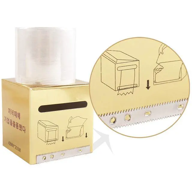 Alt view image 4 of 7 - Disposable Eyebrow Tattoo Plastic Wrap Preservative Saran Barrier Film Microblading Supplies Lips Permanent Make Up Cling Wrap Cover Tape Roll Transparent 2 PCS