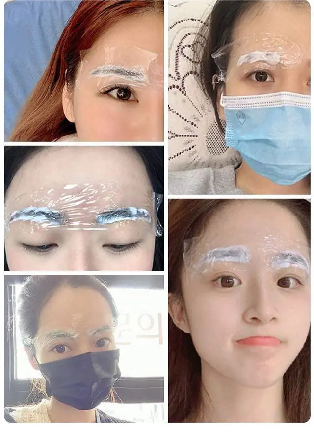 Alt view image 6 of 7 - Disposable Eyebrow Tattoo Plastic Wrap Preservative Saran Barrier Film Microblading Supplies Lips Permanent Make Up Cling Wrap Cover Tape Roll Transparent 2 PCS