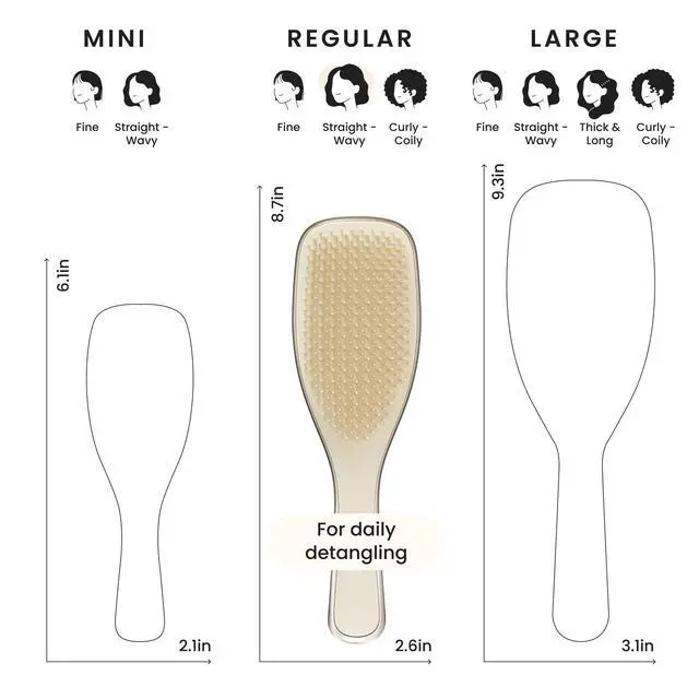 Alt view image 7 of 7 - Chrome Ultimate Detangler Brush, Straight to Curly, Champagne