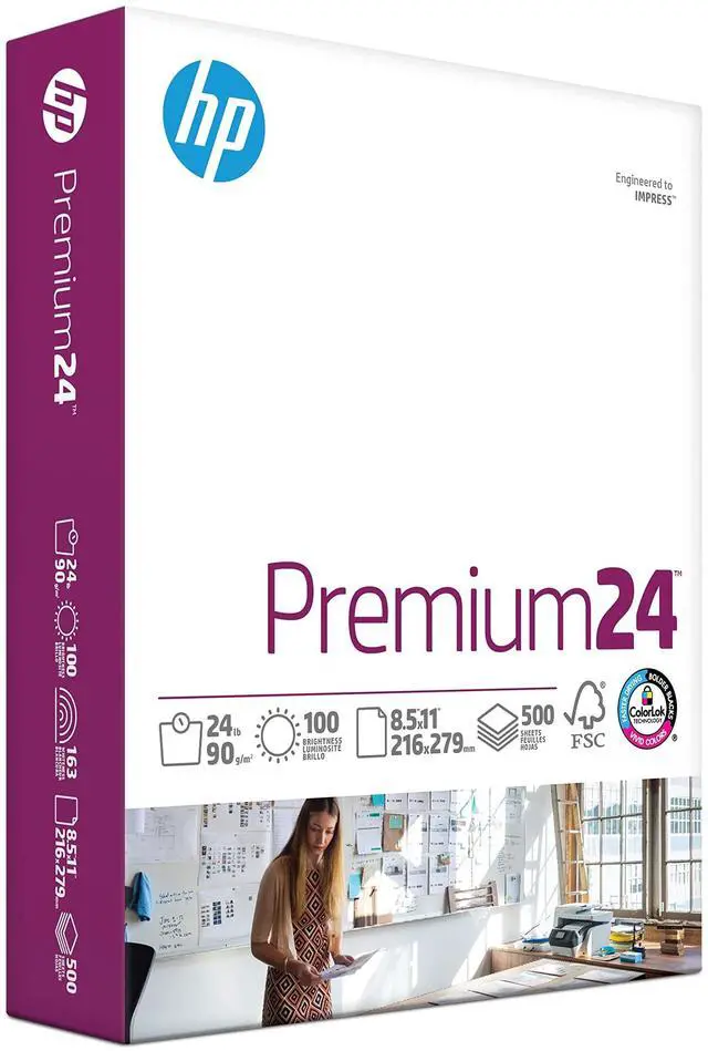 Main image of Printer Paper | 8.5 x 11 Paper | Premium 24 lb | 1 Ream - 500 Sheets | 100 Bright | Made in USA - FSC Certified | 112400R