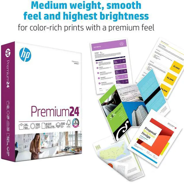 Alt view image 4 of 7 - Printer Paper | 8.5 x 11 Paper | Premium 24 lb | 1 Ream - 500 Sheets | 100 Bright | Made in USA - FSC Certified | 112400R