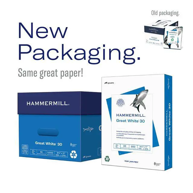 Alt view image 5 of 7 - Printer Paper, Great White 30% Recycled Paper, 8.5 x 11-1 Ream (500 Sheets) - 92 Bright, Made in the USA, 086710