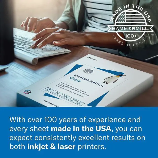 Alt view image 7 of 7 - Printer Paper, Premium Laser Print 24 lb, 8.5 x 14-1 Ream (500 Sheets) - 98 Bright, Made in the USA, 104612