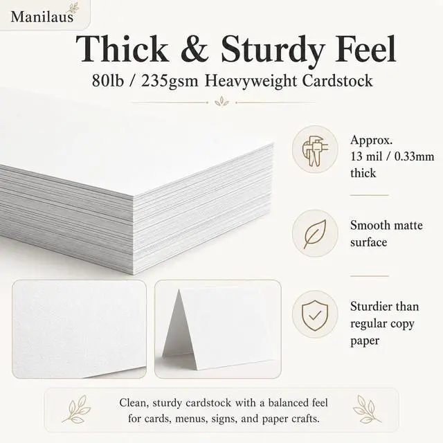 Alt view image 3 of 7 - White Cardstock 8.5 x 11, Heavy 80 lb Card Stock Paper, 30 Sheets.